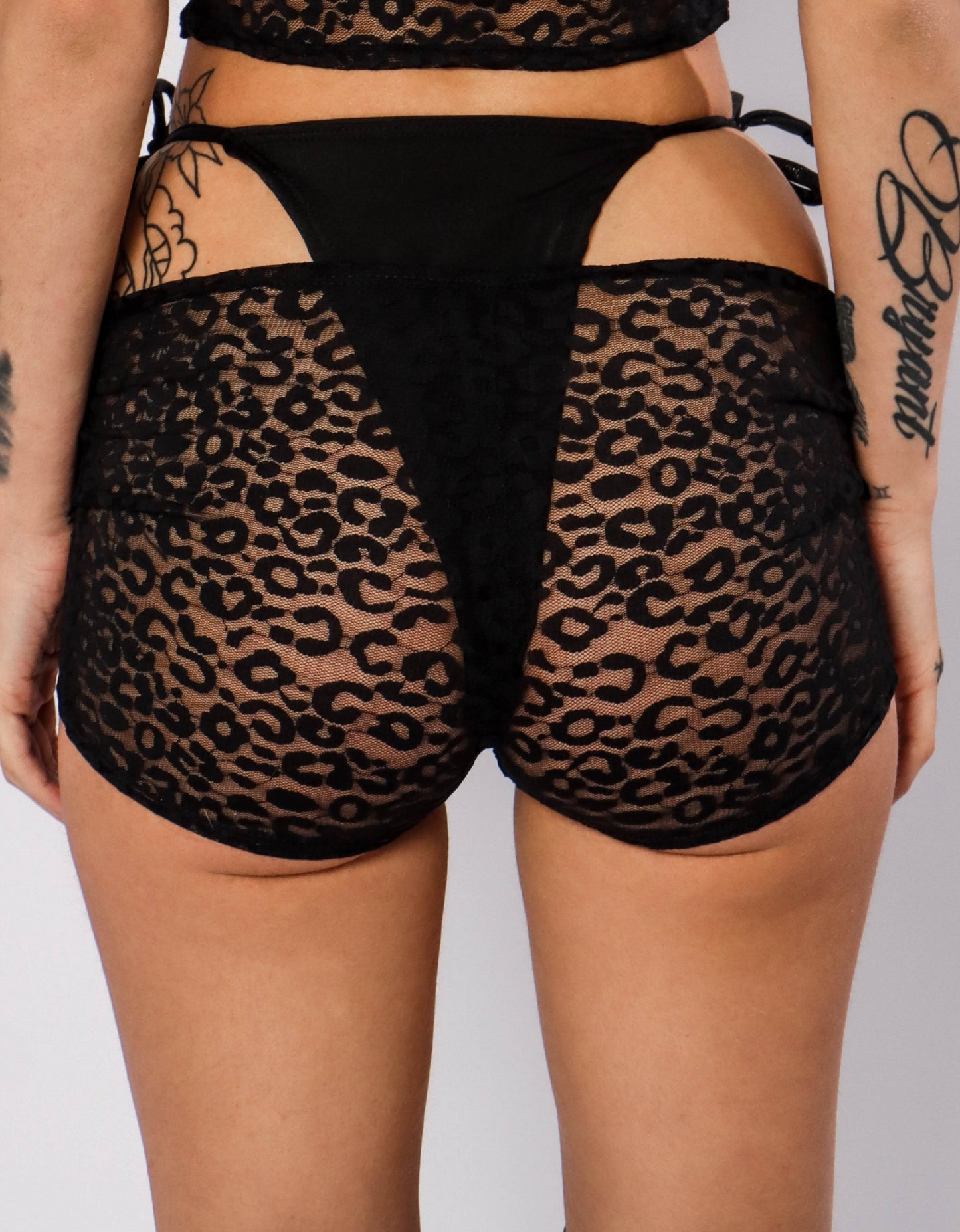 Cheetah Lace Shorts Set