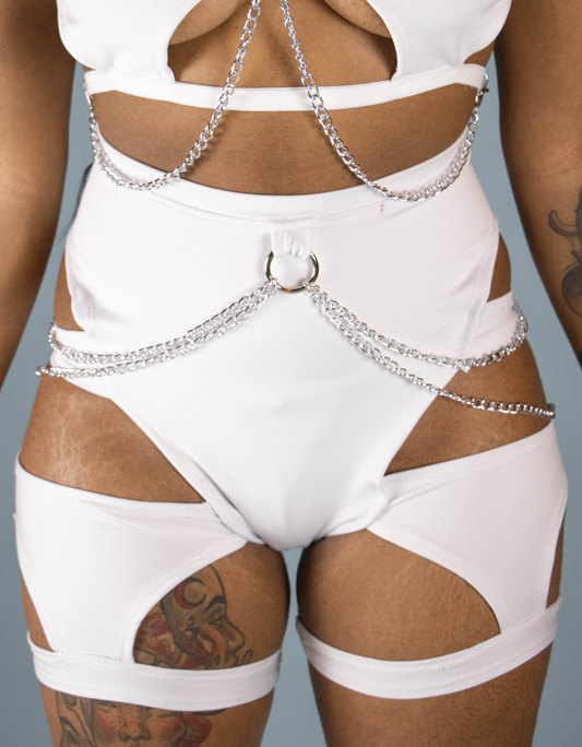 Cut Out Chain Shorts